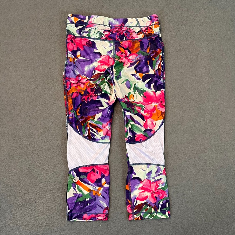 Roxy Floral Capri Leggings Womens 25W 19L Pants Multicolored Sportswear Work Out - Picture 8 of 9